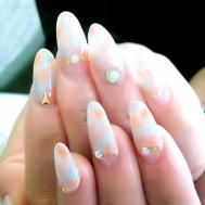 橘粉云烟款美甲教程