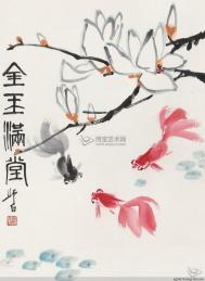 娄师白国画鱼虾蟹作品