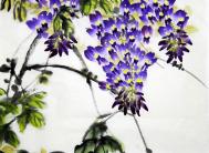 吴荣添写意紫藤金鱼《群龙会》、荔枝《吉利祥和》