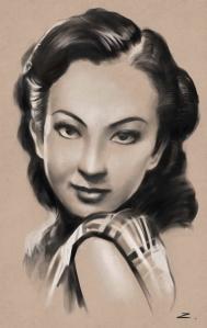 Painter绘制旧上海女歌星周旋