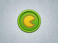 Photoshop制作国外经典吃豆游戏的帆布徽章教程