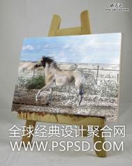 Photoshop设计草原上马奔跑油画效果