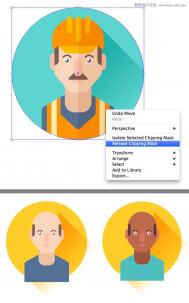 Illustrator绘制扁平化风格的外科医生头像教程