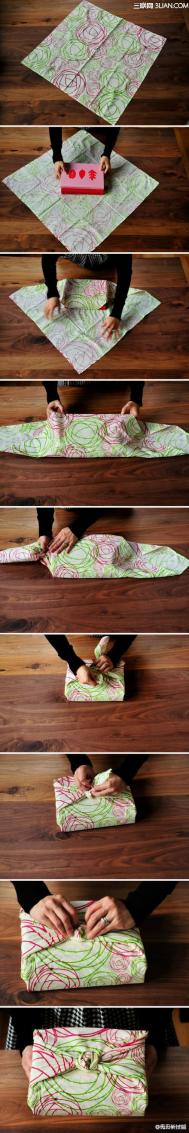 玫瑰布风吕敷结法