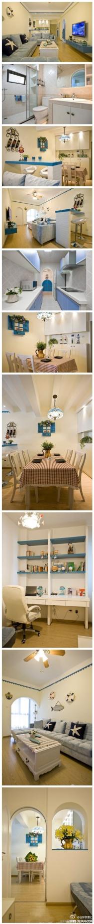 80平地中海文艺海军风设计