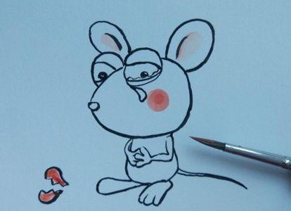 可爱的小老鼠手绘画图解步骤 小老鼠手绘画的画法
