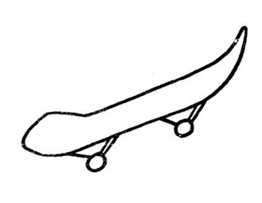 滑板儿童简笔画教学图解步骤