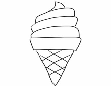 冰淇淋蛋筒简笔画教程