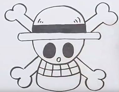 海盗王路飞海盗旗简笔画
