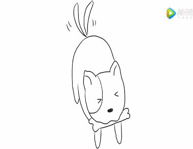 摇尾巴的小狗简笔画教程