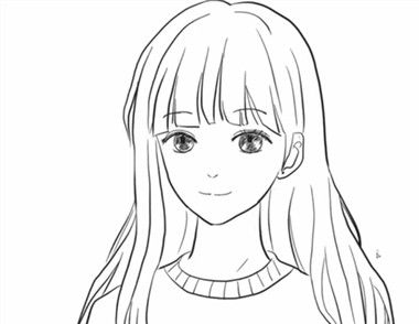 长发女孩简笔画怎么制作