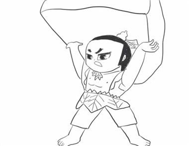 葫芦娃简笔画教程 搬石头的葫芦娃简笔画怎么画