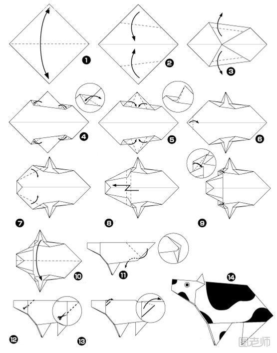 小牛、奶牛的折法