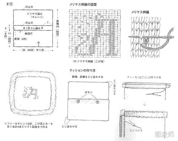 棒针编织的北欧风抱枕