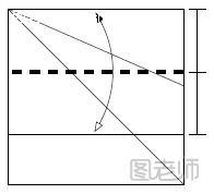 步骤4:按照图中的将上半部分折叠，之后打开