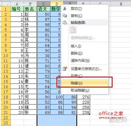 Excel基础应用：如何隐藏/显示行列单元格