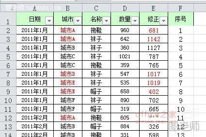 增加一个序号列