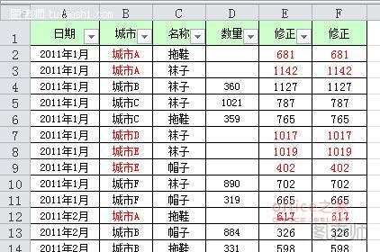 删除D列筛选后的数据后取消筛选