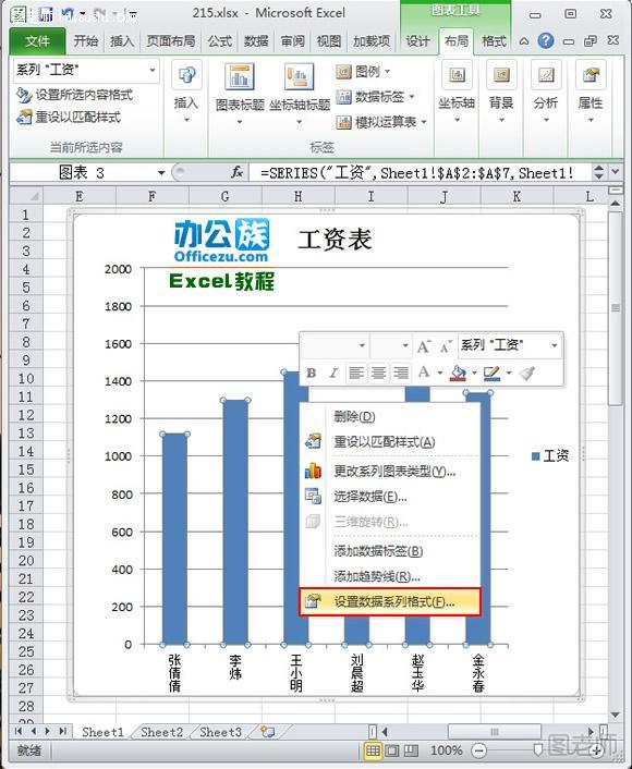 选择“设置数据系列格式”选项