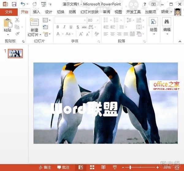 PowerPoint2013中设置文本背景填充效果