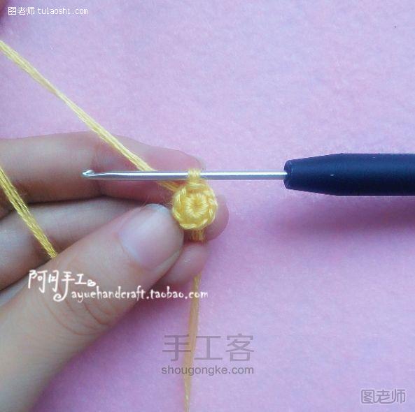 手工编织图片教程【图】 DIY 拼色钩花杯垫