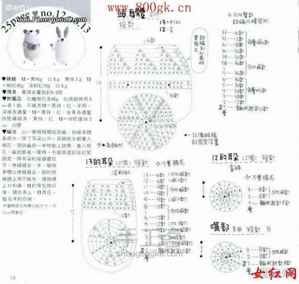 diy编织教程 各种小玩偶