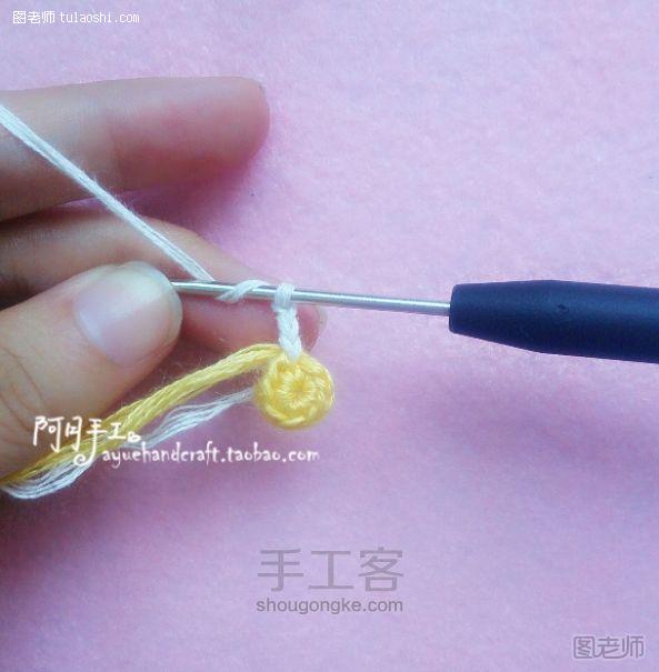 手工编织图片教程【图】 DIY 拼色钩花杯垫