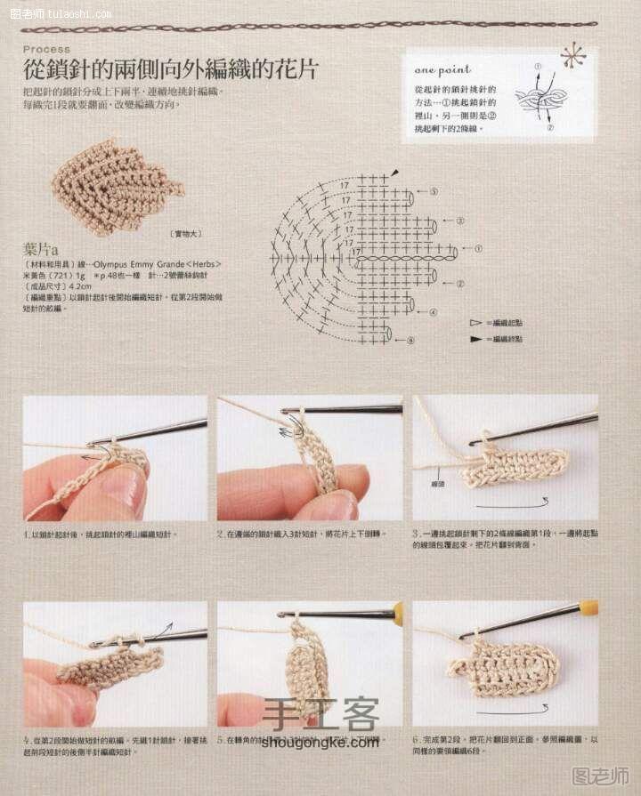 【图文】编织教程图解 葡萄果实的束口袋