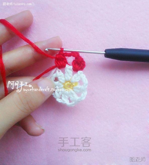 手工编织图片教程【图】 DIY 拼色钩花杯垫