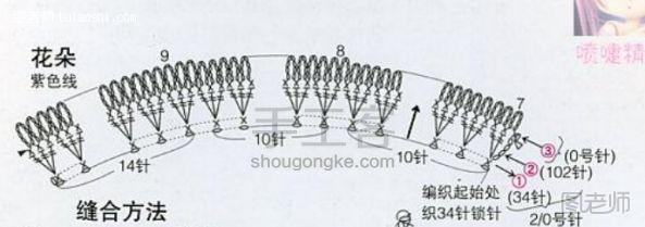 手工编织教程【图】 唯美钩编紫色花朵