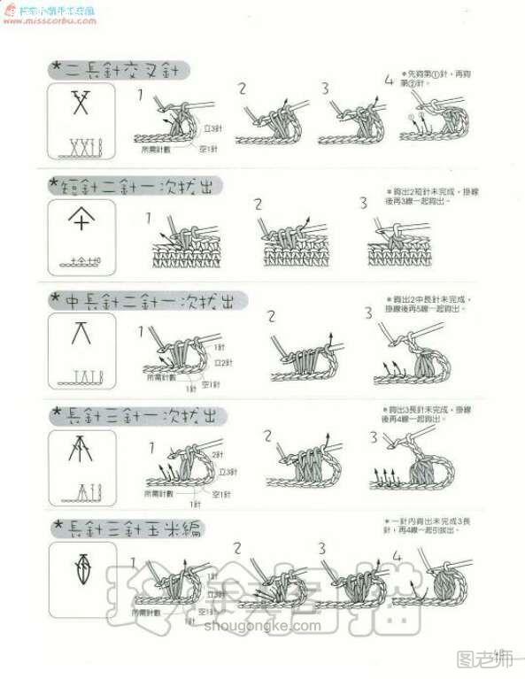 手工编织教程 手工书：新手必看基础钩针全攻略