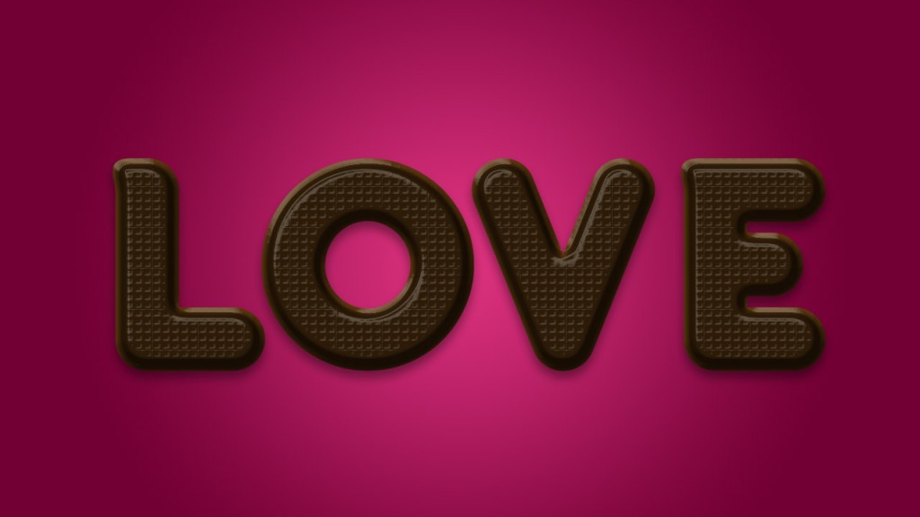 Chocolate Text Effect in Photoshop for Valentines Day Photo