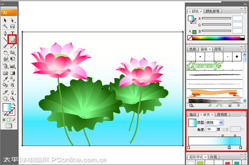 Illustrator CS3鼠绘教程：绘制漂亮的矢量荷花图_中国