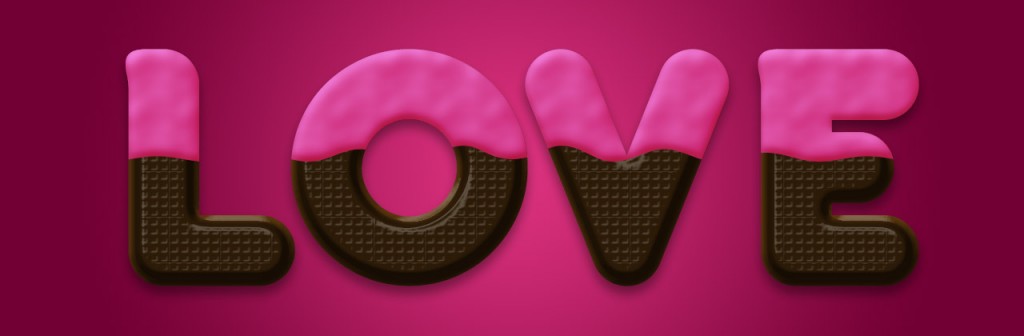 Chocolate Text Effect in Photoshop for Valentines Day Photo