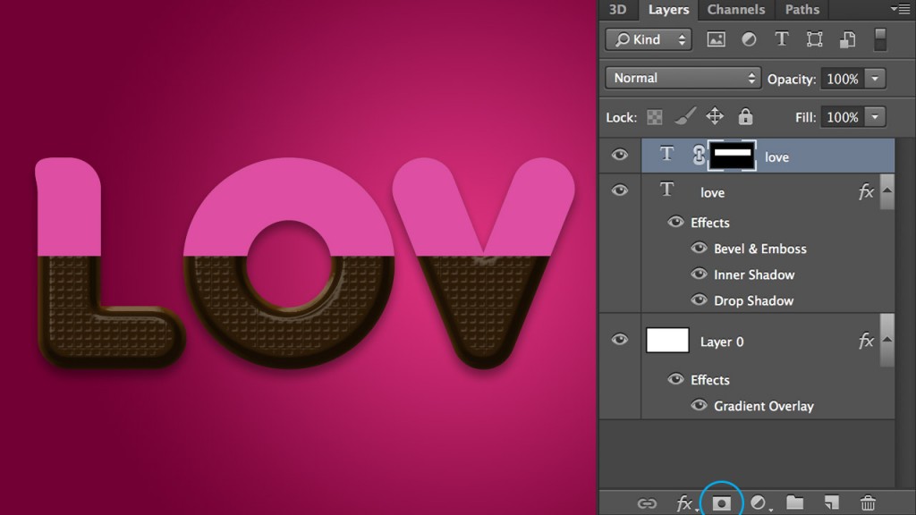 Chocolate Text Effect in Photoshop for Valentines Day Photo