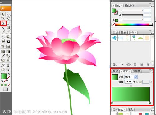 Illustrator CS3鼠绘教程：绘制漂亮的矢量荷花图_中国