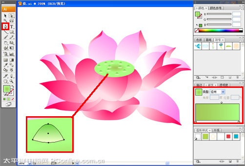 Illustrator CS3鼠绘教程：绘制漂亮的矢量荷花图_中国