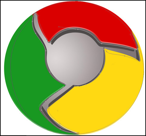 Photoshop鼠绘教程：教你绘制Google Chrome浏览器LOGO_中国