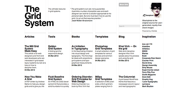 The Grid System website