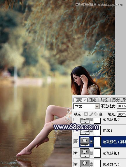 Photoshop调出河边美女梦幻紫红色效果,PS教程,图老师教程网