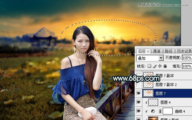 Photoshop给外景女孩添加金色黄昏效果图,PS教程,图老师教程网