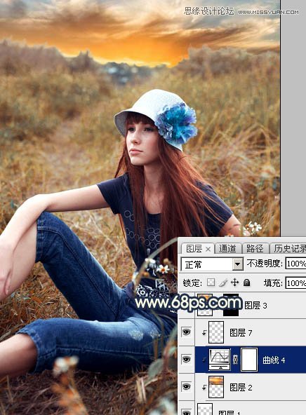 Photoshop调出外景女孩金色夕阳美景效果,PS教程,图老师教程网