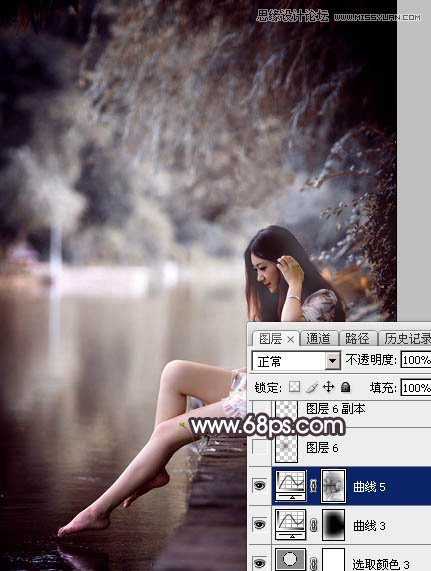 Photoshop调出河边美女人像LOMO暗色调,PS教程,图老师教程网