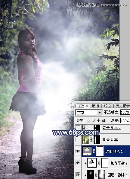 Photoshop调出外景女孩唯美紫色效果,PS教程,图老师教程网