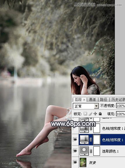 Photoshop给河边女孩添加暴风雨效果图,PS教程,图老师教程网