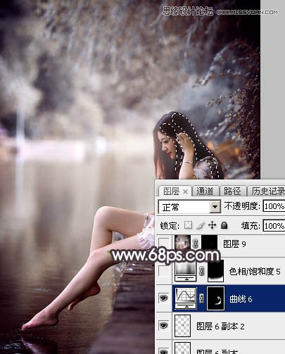 Photoshop调出河边美女人像LOMO暗色调,PS教程,图老师教程网