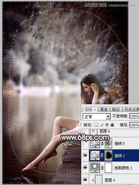 Photoshop调出河边美女人像LOMO暗色调,PS教程,图老师教程网