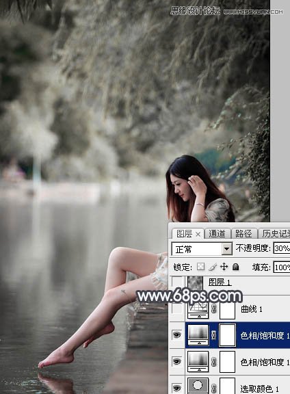 Photoshop给河边女孩添加暴风雨效果图,PS教程,图老师教程网