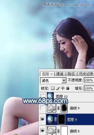 Photoshop调出河边女孩唯美蓝色艺术效果,PS教程,图老师教程网