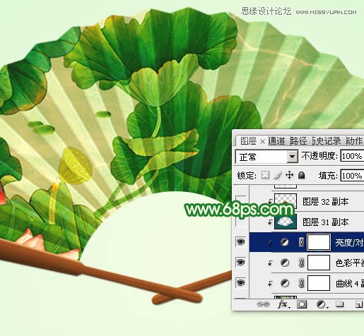 Photoshop绘制中国风逼真的折扇效果图,PS教程,图老师教程网